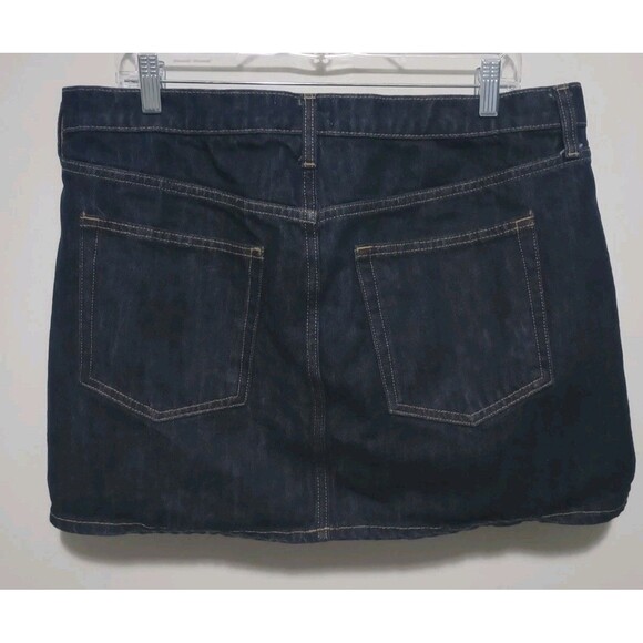 Dark Wash Denim Mini Skirt Women's 16R Blue Jean Button Fly 5-Pocket School Fall - Picture 7 of 10